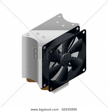 Heatsink For The Processor Detailed Isometric Icon