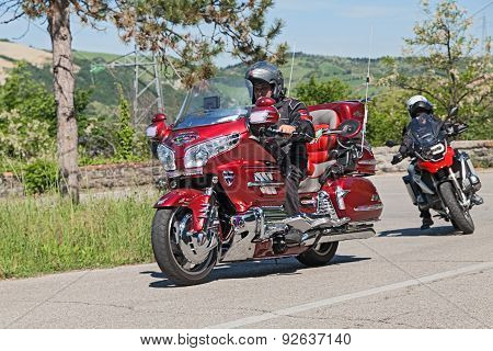 Biker Riding Honda Goldwing