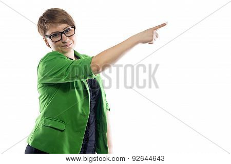 Image of pudgy puzzled business woman