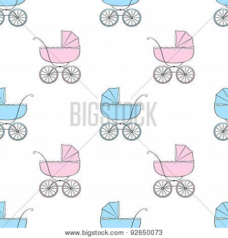 Seamless Pattern With Carriages