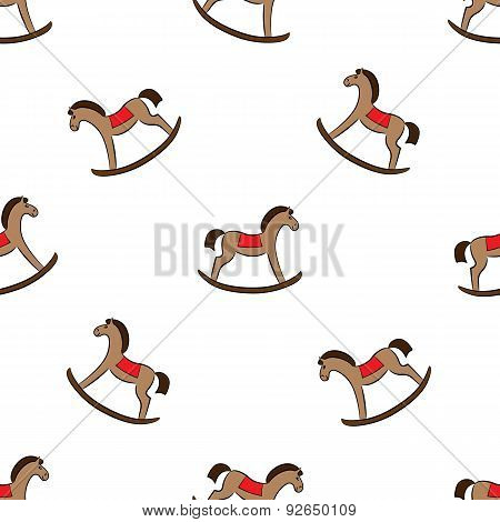 Seamless Pattern With Rocking-horses