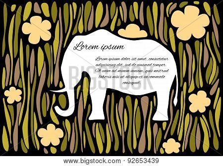 Silhouette Of An Elephant In Jungle