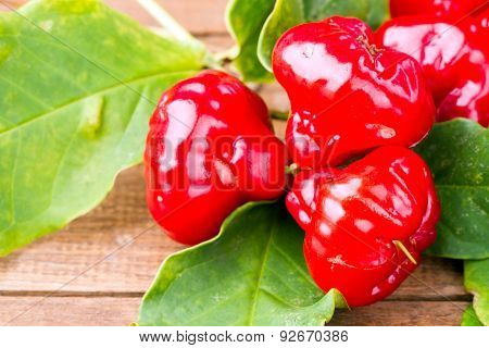 Fresh Vivid Red Rose Apple 'plastic Daenga'