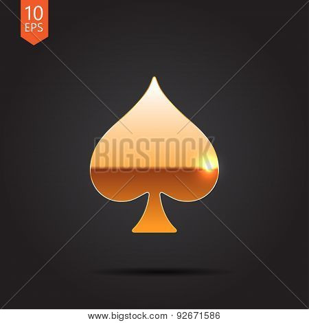 Vector game spade icon. Eps10