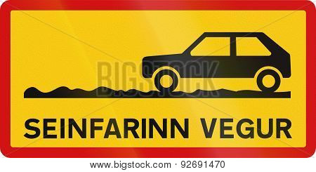 Slow Driving Road In Iceland