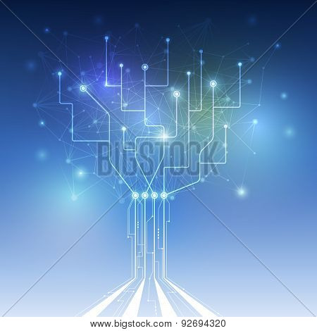 Abstract Futuristic - Molecules Technology With Circuit Board