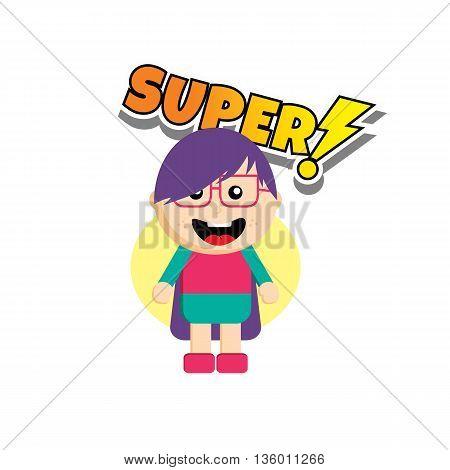 Flat Style Superhero Character