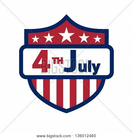 American flag element symbol for 4th of July Independence Day celebration. Patriotic Typography Graphics. Shield design. Fashion Print sportswear apparel t shirt card banner Vector illustration