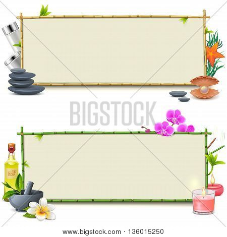 Vector Bamboo SPA Boards isolated on white background