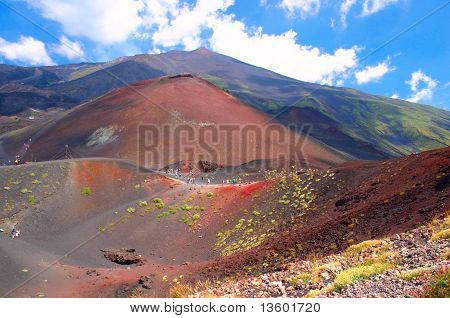 De top van de vulkaan Etna op Sicilië
