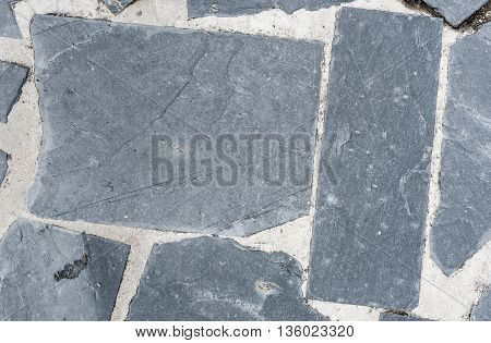 Natural Paving Stone Slabs Flor, Walkway Or Sidewalk Texture.