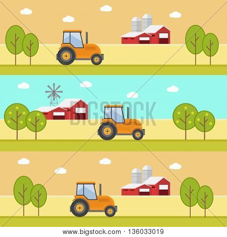 Organic products. Agriculture and Farming. Agribusiness. Rural landscape eps10