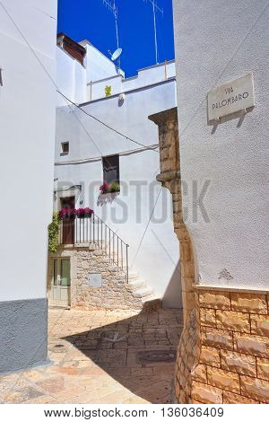 Perspective of an alleyway of Turi. Puglia. Italy.