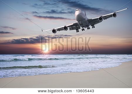 喷气客机上海滩