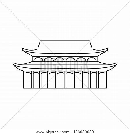 Buddha Toothe Relic Temple in Singapore icon in outline style isolated on white background