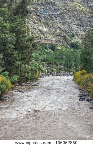 River At San Alfonso Valley, Trail In The  Mountain