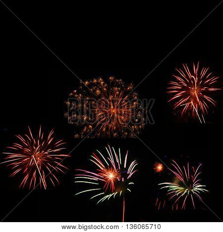 Fires of artifice to celebrate an anniversary of the country