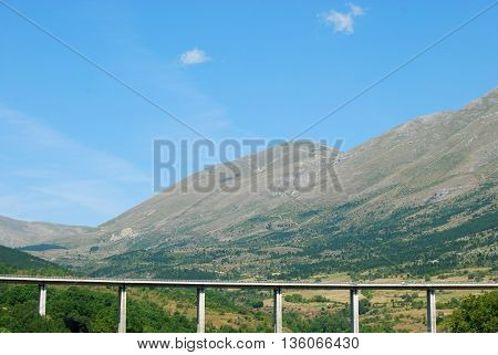 The motorway route in the Abruzzo landscape - Abruzzo - Italy
