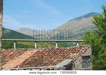 The motorway route in the Abruzzo landscape - Abruzzo - Italy