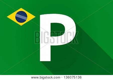 Long Shadow Brazil Flag With    The Letter P