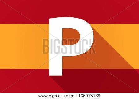Long Shadow Spain Flag With    The Letter P