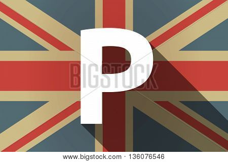 Long Shadow Uk Flag With    The Letter P
