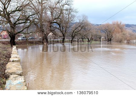 River burst its banks after heavy rains