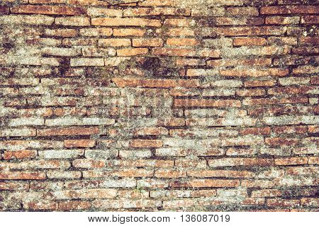 Background of temple brick wall pattern texture.