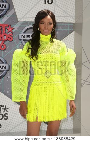 LOS ANGELES - JUN 26:  Millen Magese at the BET Awards Arrivals at the Microsoft Theater on June 26, 2016 in Los Angeles, CA