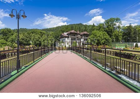 Szczawnica - June 21: Promenade Along A River Szczawnica Village On Sunny Summer Day, Beskid Niski M