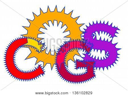 cogs iscription isolated on a white background