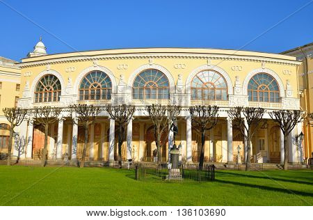 Palace in Pavlovsk at sunny spring day near St.Petersburg Russia.