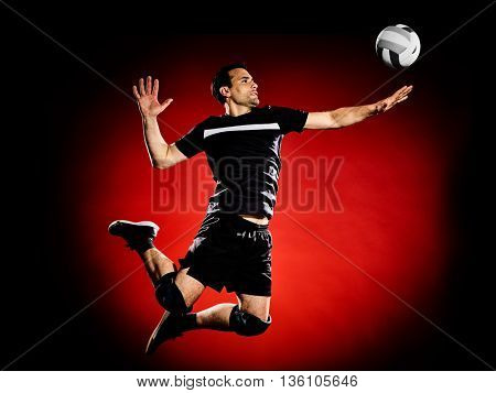 volley ball player man isolated