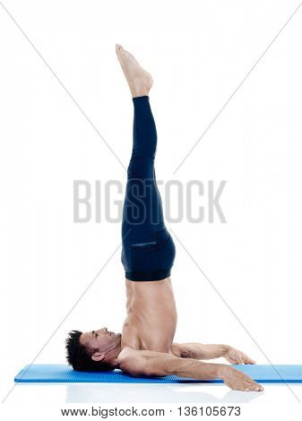 man fitness pilates exercices isolated