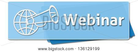 Webinar concept image with text and related symbol.