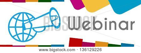 Webinar concept image with text and related symbol.