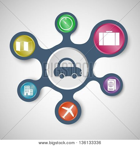 Travel infographic templates with connected metaballs, stock vector