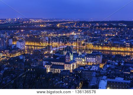 Panorama of the city of Liege in Belgium