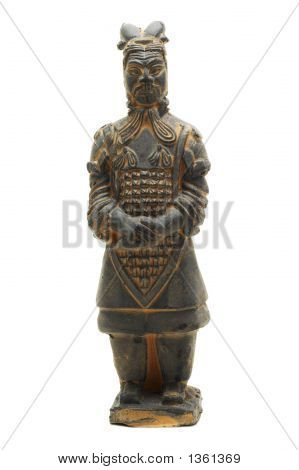 Terracotta Warrior #1 Oin Dynasty (isoleret på hvid)
