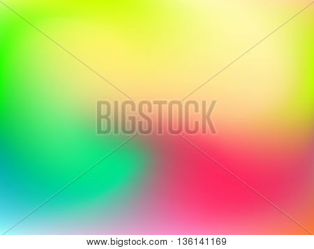 Abstract blur colorful gradient background with red, yellow, blue, lime and green colors for deign concepts, web, presentations and prints. Vector illustration.