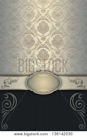 Vintage background with decorative borderframe and old-fashioned patterns.