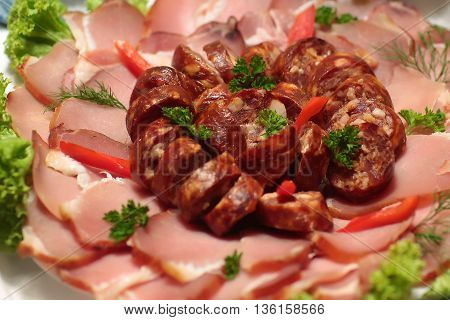 Assorted Sausages And Meat