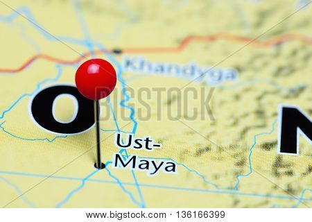 Ust-Maya pinned on a map of Russia
