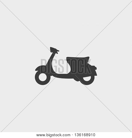 Scooter icon in a flat design in black color. Vector illustration eps10