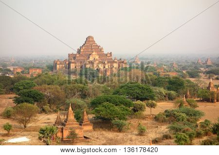 Dhammayangyi temple at sunset in Bagan, Myanmar
