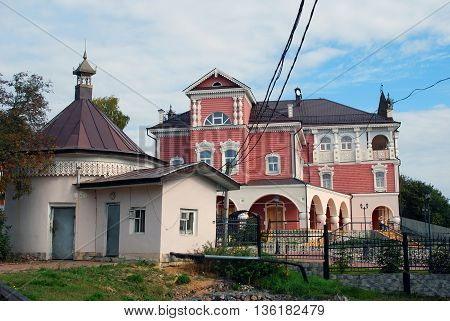 Mouse Palace museum. Architecture of Myshkin town, Russia. Popular touristic landmark situated on the Volga river.