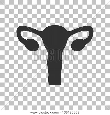 Human Body Anatomy Uterus sign. Dark gray icon on transparent background.