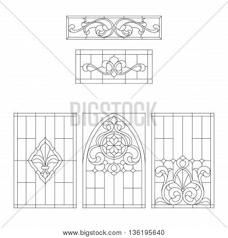 decorative elements for the stained glass in the classic style