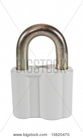 Padlock on white background