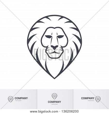 Lion Head for Heraldic or Mascot Logo Design on White